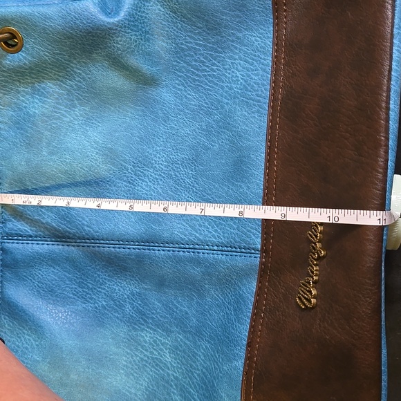 Wrangler Vegan Leather Western Purse Satchel Turquoise Bag - Picture 9 of 11